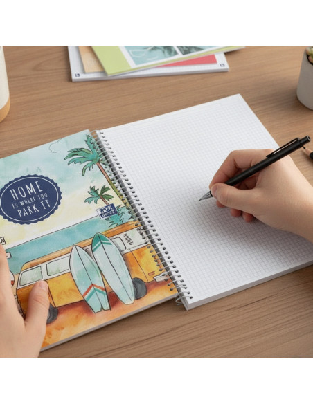 ▷ CUADERNO OXFORD A4 120HJ 90G 5X5 VAN LIFE 2022 | Taine - Imagen 2