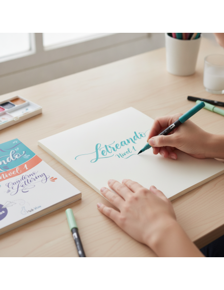 ▷ BLOC DIBUJO TOMBO ROTULADORES ACUARELABLES LETTERING LETREANDO 1 | Taine - Imagen 2