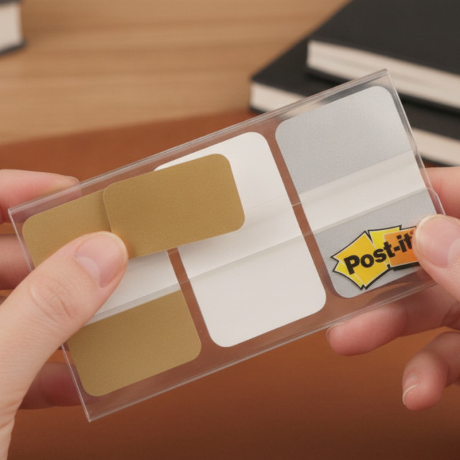 ▷ BANDERITAS POST-IT INDEX RIGIDAS PLANAS METALICAS BLISTER 3X12. (7100227448) | Taine - Imagen 2