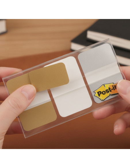 ▷ BANDERITAS POST-IT INDEX RIGIDAS PLANAS METALICAS BLISTER 3X12. (7100227448) | Taine - Imagen 2