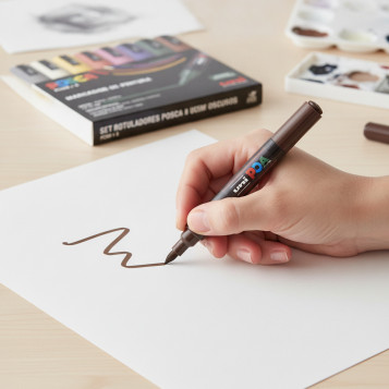 ▷ SET ROTULADORES POSCA 8 UDS PC5M OSCUROS | Taine - Imagen 2