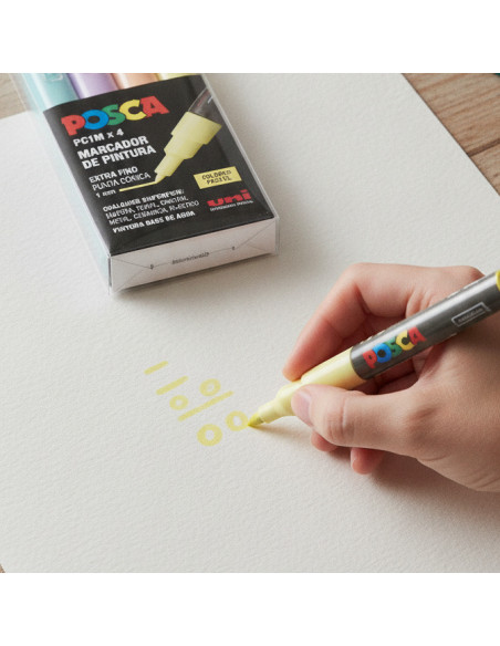 ▷ SET ROTULADORES POSCA 4 UDS PC1M PASTEL | Taine - Imagen 2
