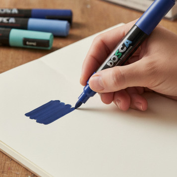 ▷ SET ROTULADORES POSCA 4 UDS PC5M AZULES | Taine - Imagen 2