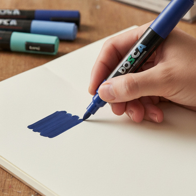 ▷ SET ROTULADORES POSCA 4 UDS PC5M AZULES | Taine - Imagen 2