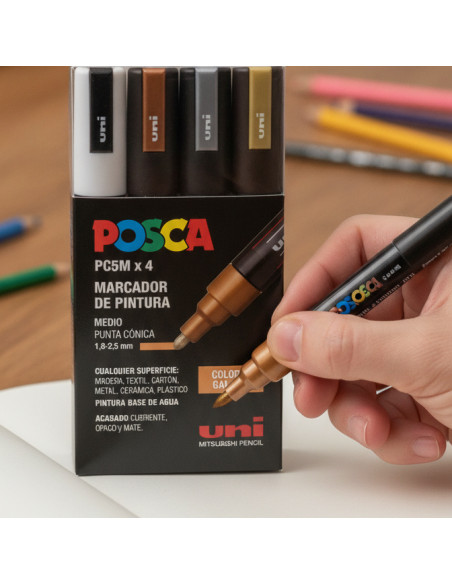 ▷ SET ROTULADORES POSCA 4 UDS PC5M GALAXIA | Taine - Imagen 2