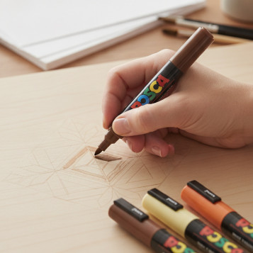 ▷ SET ROTULADORES POSCA 4 UDS PC5M MADERA | Taine - Imagen 2