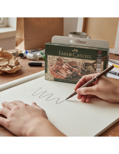 ▷ ROTULADORES FABER CASTELL 8 UDS PITT ARTIST PEN CLASSIS | Taine - Imagen 2