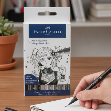 ▷ ROTULADORES FABER CASTELL 8 UDS PITT ARTIST PEN MANGA BASIC SET | Taine - Imagen 2