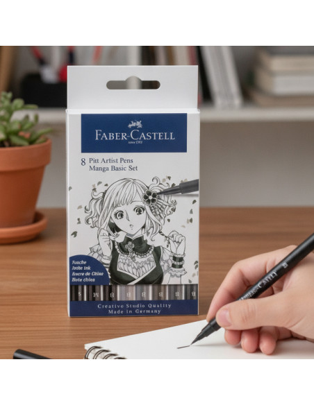▷ ROTULADORES FABER CASTELL 8 UDS PITT ARTIST PEN MANGA BASIC SET | Taine - Imagen 2