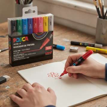 ▷ SET ROTULADORES POSCA 8 UDS PC1M/8C BASIC | Taine - Imagen 2