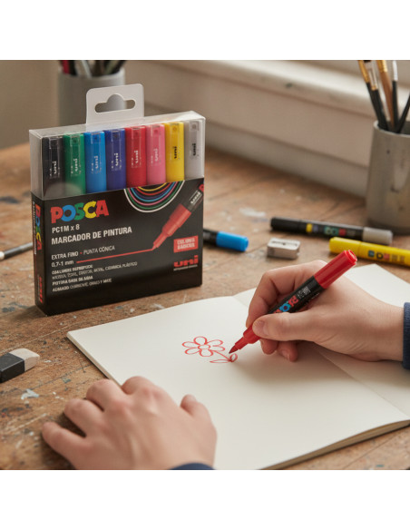 ▷ SET ROTULADORES POSCA 8 UDS PC1M/8C BASIC | Taine - Imagen 2