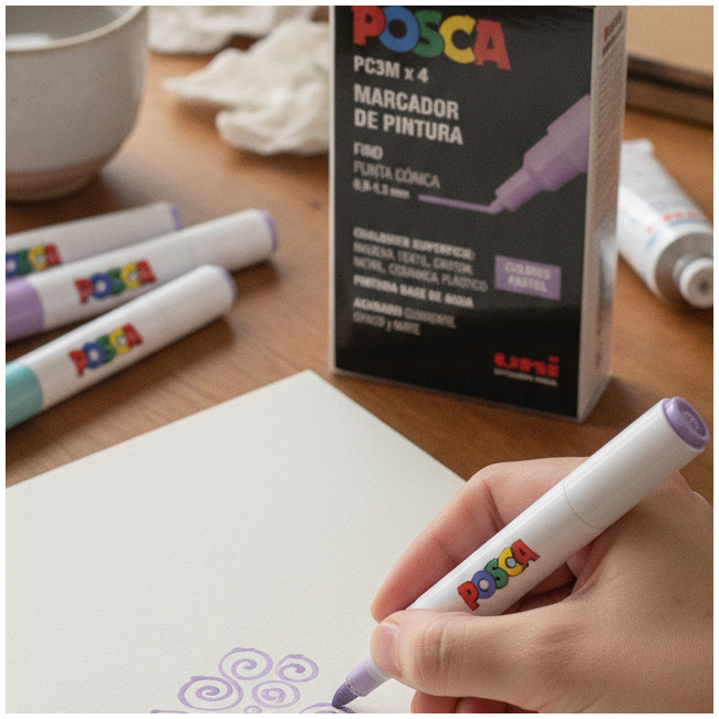 ▷ SET ROTULADORES POSCA 4 UDS PC3M PASTEL | Taine - Imagen 2