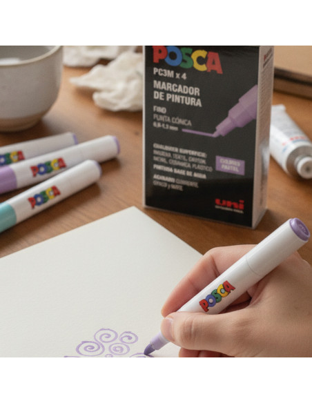 ▷ SET ROTULADORES POSCA 4 UDS PC3M PASTEL | Taine - Imagen 2