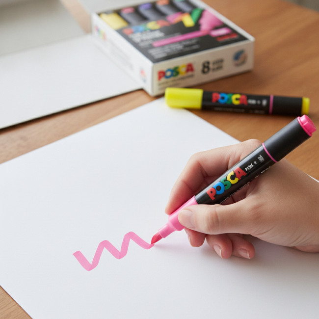 ▷ SET ROTULADORES POSCA 8 UDS PC8K FLUOR | Taine - Imagen 2