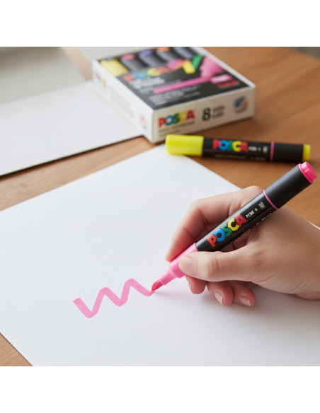▷ SET ROTULADORES POSCA 8 UDS PC8K FLUOR | Taine - Imagen 2