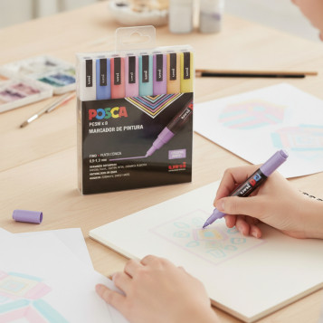 ▷ SET ROTULADORES POSCA 8 UDS PC3M PASTEL | Taine - Imagen 2