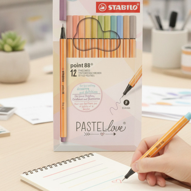 ▷ ROTULADORES STABILO 12 UDS POINT SET 88 PASTELLOVE | Taine - Imagen 2