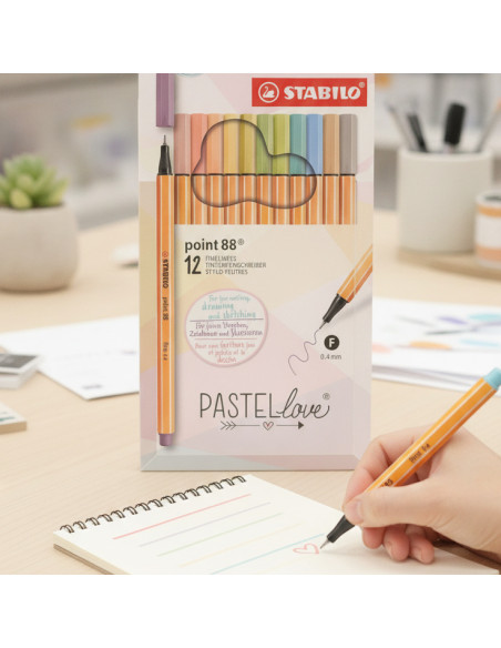 ▷ ROTULADORES STABILO 12 UDS POINT SET 88 PASTELLOVE | Taine - Imagen 2