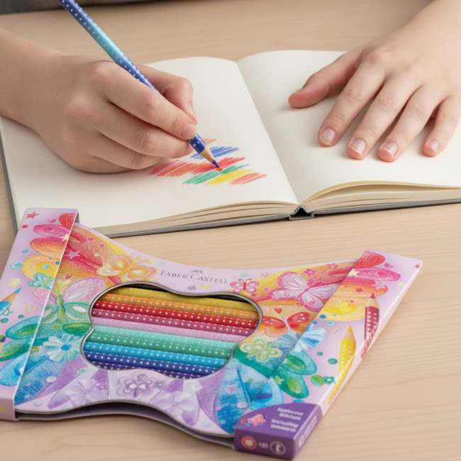 ▷ LAPICES FABER CASTELL 12 UDS ESTUCHE METAL MARIPOSA | Taine - Imagen 3