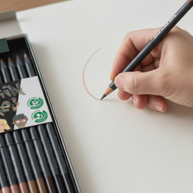 ▷ LAPICES FABER CASTELL 12 UDS PASTELL BLACK EDITION TONOS PIEL | Taine - Imagen 3