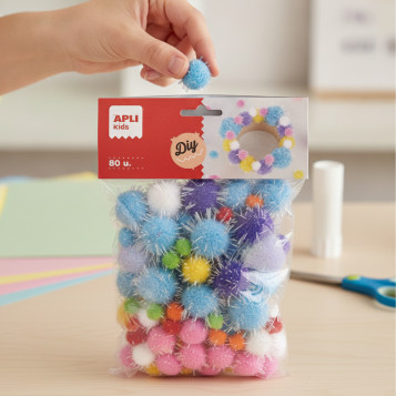 ▷ POMPONES GLITTER PASTEL 80UND | Taine - Imagen 2