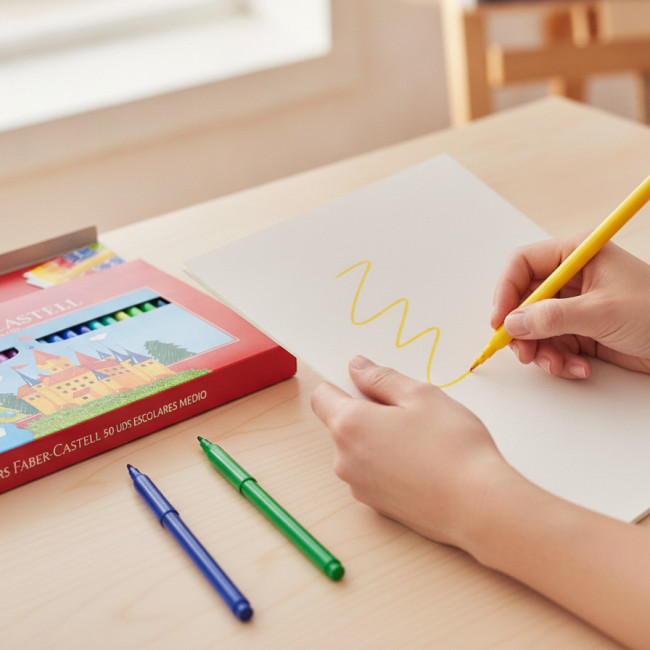 ▷ ROTULADORES FABER CASTELL 50 UDS ESCOLARES MEDIO | Taine - Imagen 3