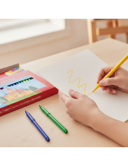 ▷ ROTULADORES FABER CASTELL 50 UDS ESCOLARES MEDIO | Taine - Imagen 3
