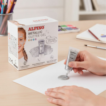 ▷ MAQUILLAJE ALPINO PLATA ESTUCHE 6 GLITTER GEL METALICO | Taine - Imagen 2