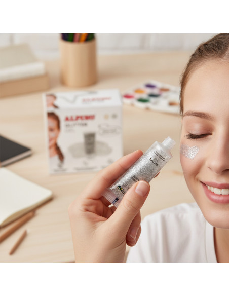 ▷ MAQUILLAJE ALPINO PLATA ESTUCHE 6 GLITTER GEL | Taine - Imagen 2