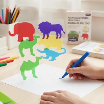 ▷ PLANTILLAS HENBEA EDUCATIVAS ANIMALES DEL ZOO TRANSLÚCIDAS HENBEA | Taine - Imagen 2