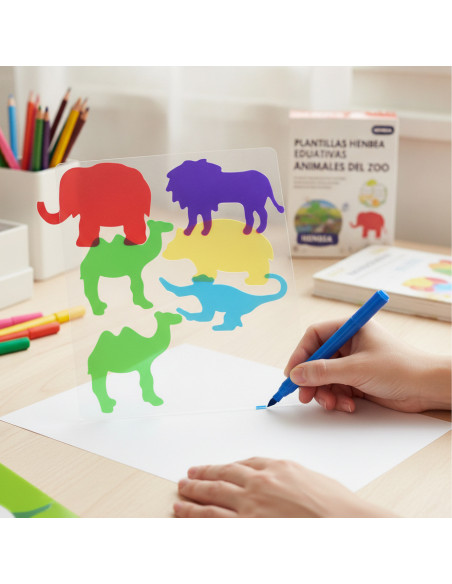 ▷ PLANTILLAS HENBEA EDUCATIVAS ANIMALES DEL ZOO TRANSLÚCIDAS HENBEA | Taine - Imagen 2