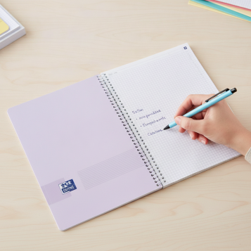 ▷ CUADERNO OXFORD ESPIRAL MICROPERFORADO A4+ 5X5 160 HOJAS TP PASTEL LIVEyGO | Taine - Imagen 2