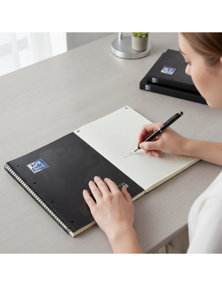 ▷ CUADERNO OXFORD A4+ 150HJ 5X5 TE NEGRO EBK10 | Taine - Imagen 2