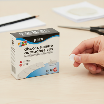 ▷ DISCOS PLICO BLANCO DE CIERRE AUTOADHESIVOS MACHO/HEMBRA 20MM 200 PARES | Taine - Imagen 2