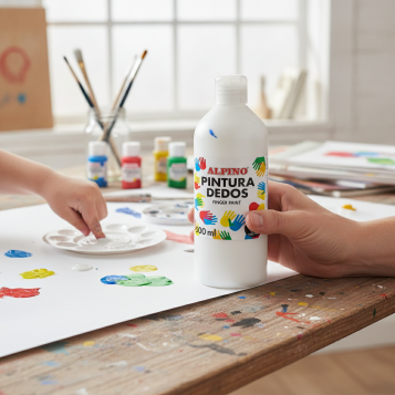 ▷ PINTURA DE DEDOS BOTELLA 500 ML BLANCO | Taine - Imagen 2