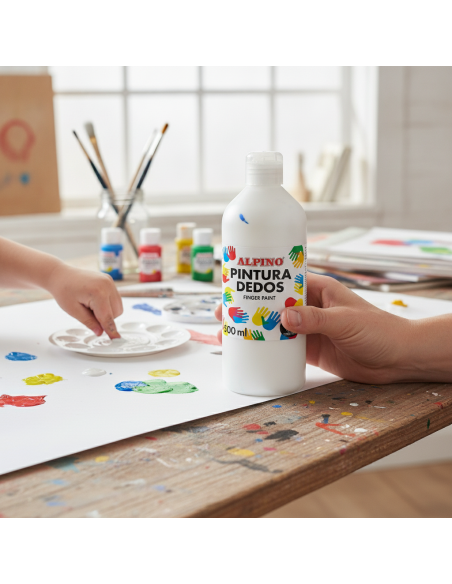 ▷ PINTURA DE DEDOS BOTELLA 500 ML BLANCO | Taine - Imagen 2
