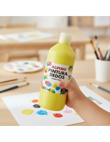 ▷ PINTURA DE DEDOS BOTELLA 500 ML AMARILLO CLARO MASATS | Taine - Imagen 1