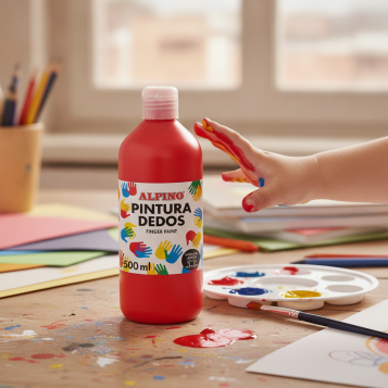 ▷ PINTURA DE DEDOS BOTELLA 500 ML ROJO MASATS | Taine - Imagen 2