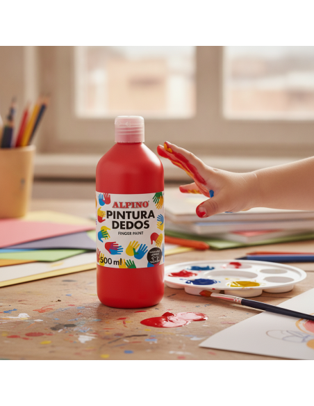 ▷ PINTURA DE DEDOS BOTELLA 500 ML ROJO MASATS | Taine - Imagen 2