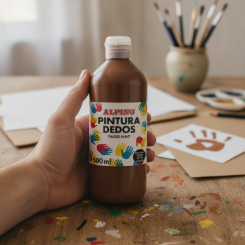 ▷ PINTURA DE DEDOS BOTELLA 500 ML MARRON MASATS | Taine - Imagen 2