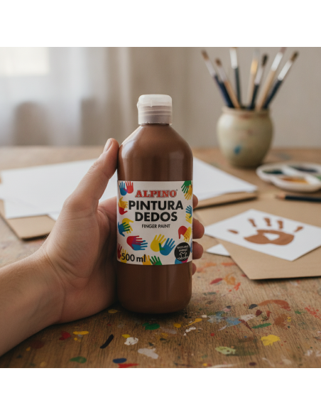 ▷ PINTURA DE DEDOS BOTELLA 500 ML MARRON MASATS | Taine - Imagen 2