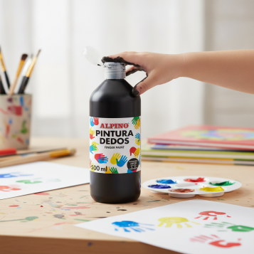 ▷ PINTURA DE DEDOS BOTELLA 500 ML NEGRO MASATS | Taine - Imagen 2