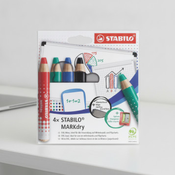 ▷ MARCADOR STABILO MARKDR4 UDS+PAÑO D,LIMPIEZA+SACAPUNTAS STABILO | Taine - Imagen 2