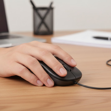 ▷ RATÓN VIAJE TRAVEL CON CABLE HP NEGRO | Taine - Imagen 2