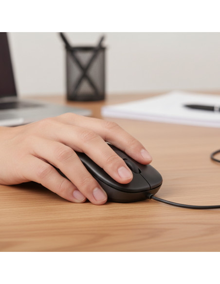 ▷ RATÓN VIAJE TRAVEL CON CABLE HP NEGRO | Taine - Imagen 2