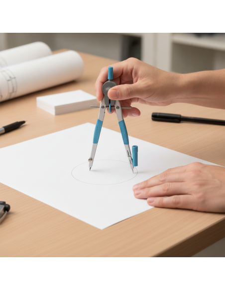 ▷ COMPAS FAIBO ESCOLAR DISEÑO AZUL+ADAPTADOR 280MM | Taine - Imagen 2