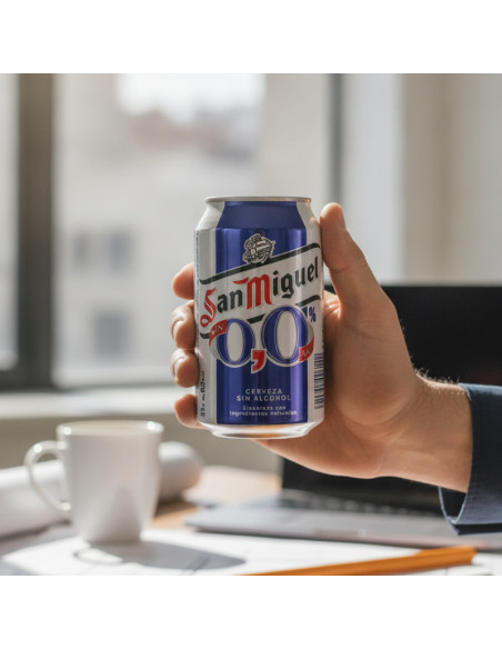 ▷ CERVEZA SAN MIGUEL 00 SIN ALCOHOL LATA 330 ML | Taine - Imagen 2