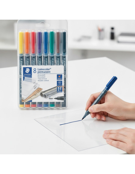 ▷ ROTULADORES STAEDTLER 8 UDS M 1MM LUMOCOLOR PERMANENTE | Taine - Imagen 2