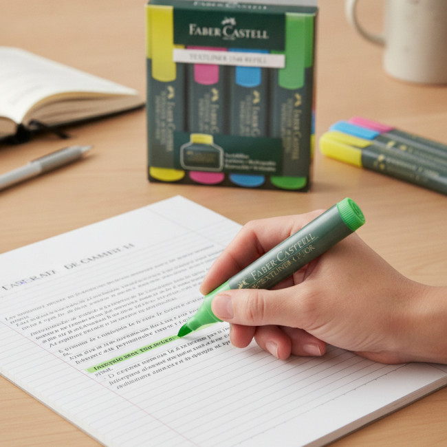 ▷ ROTULADORES FABER CASTELL 4 UDS TEXTLINER FLUOR | Taine - Imagen 2