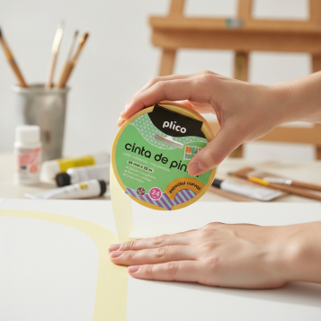 ▷ CINTAS PLICO DE PINTAR 24 MM X 25 M ESPECIAL CURVAS | Taine - Imagen 2